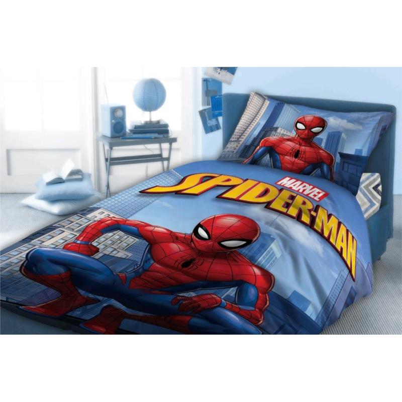 Σετ Παπλωματοθήκη Βαμβακερή Μονή 160x240εκ. Spiderman 810 Digital Print Disney Dimcol (Ύφασμα: Βαμβάκι 100%) - Disney - 2121615205281099