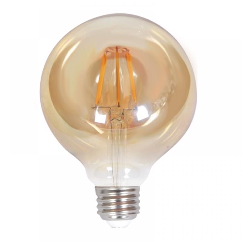 INLIGHT E27 LED Filament Amber G125 10W 900Lm 2200Κ/Θερμό Dimmable 7.27.10.28.1