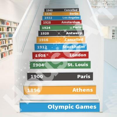 Ολυμπιακοί αγώνες Φράσεις Αυτοκόλλητα σκάλας 90 x 15 cm