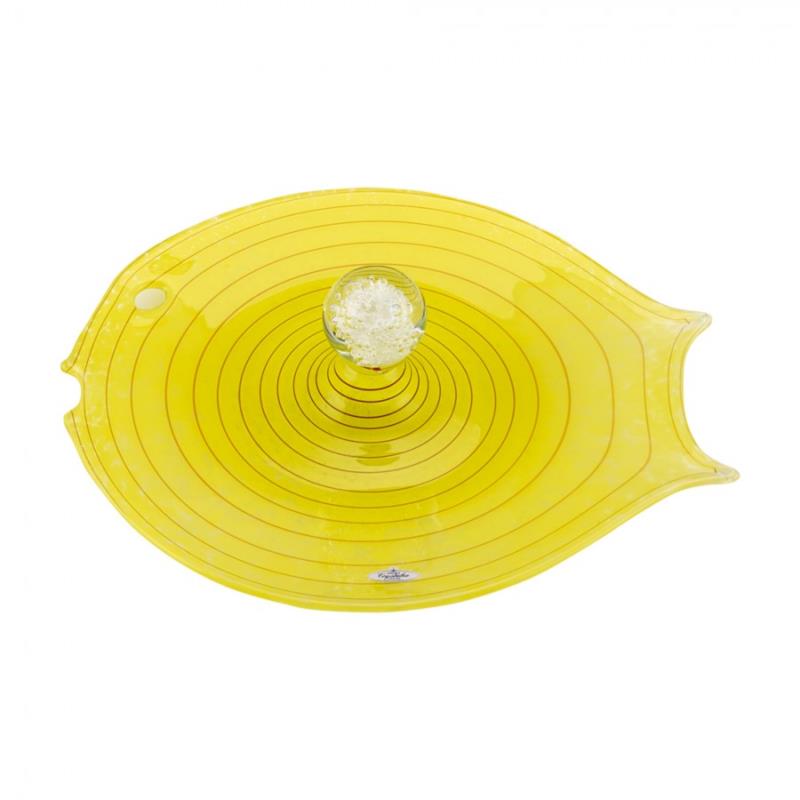 Διακοσμητική Πιατέλα Φυσητό Γυαλί WM Collection 30εκ. N98222801 (Υλικό: Γυαλί, Χρώμα: Κίτρινο ) - WM COLLECTION - N98222801
