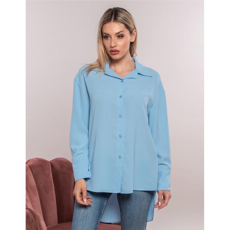 Basic πουκάμισο σε άνετη γραμμή - Γαλάζιο