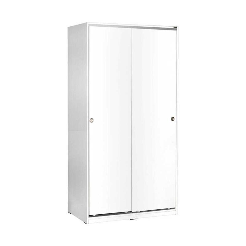 Ντουλάπα δίφυλλη με συρόμενες πόρτες σε χρώμα λευκό gloss 94x52x182