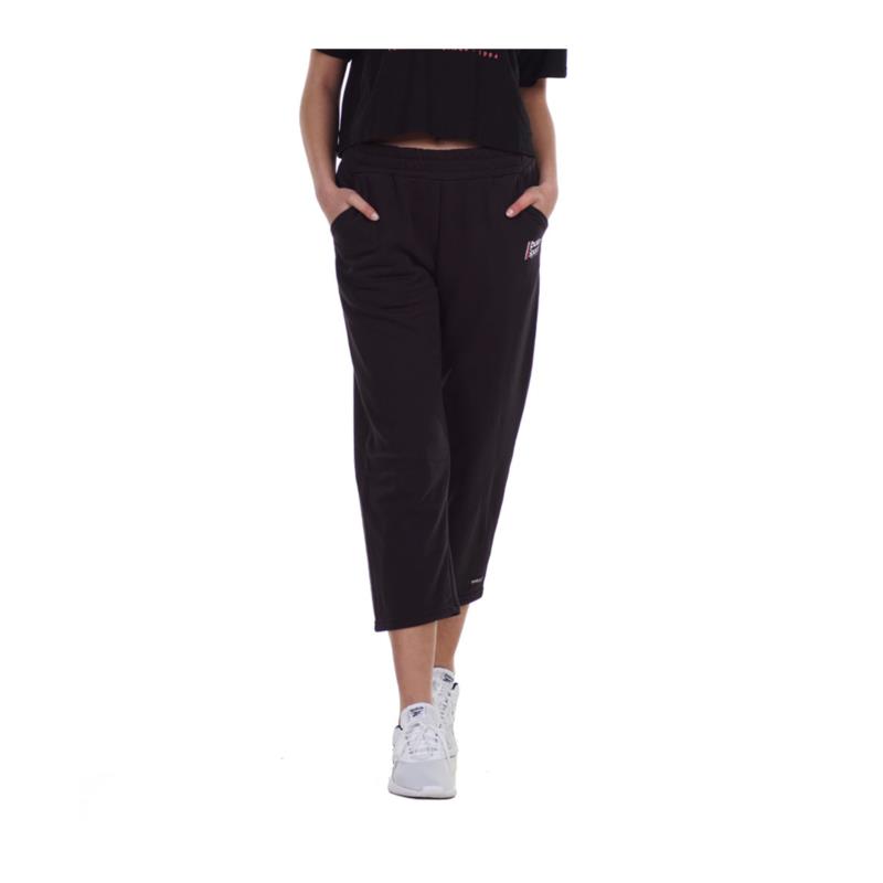 021137 BODY ACTION ΠΑΝΤΕΛΟΝΑ WIDE LEG CROPPED JOGGERS - BLACK