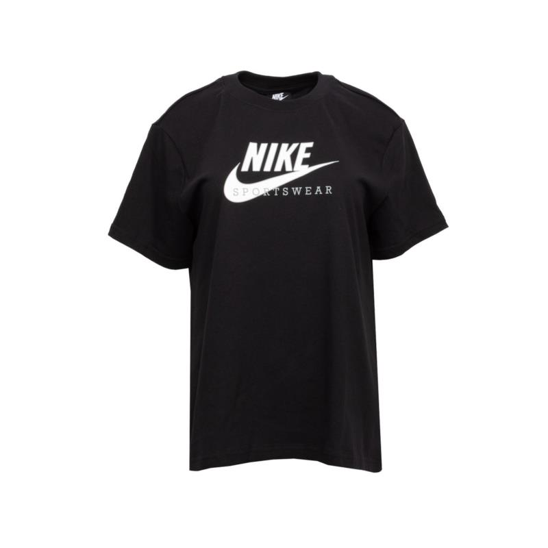 Nike - W NSW HERITAGE SS TOP HBR - BLACK/WHITE/MIDNIGHT NAVY/WHITE