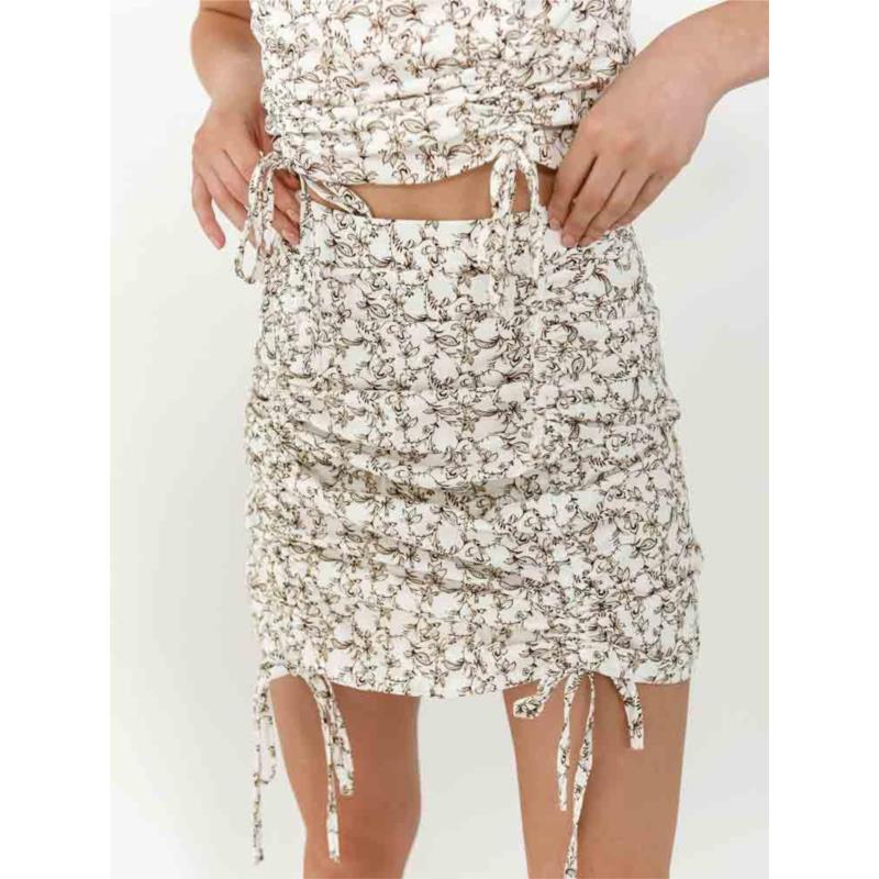 Glamorous Φούστα Mini Λευκή Με Λαχούρια - No More Lies