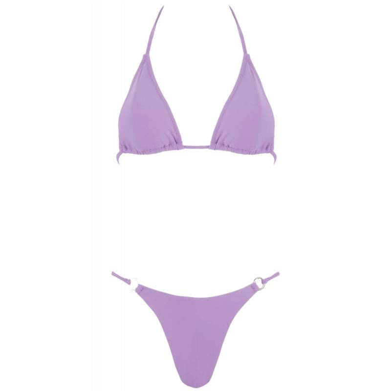 Σέτ μαγιό τρίγωνο αποσπώμενη ενίσχυση bikini brazilianne. Καλύπτει B Cup. ΛΙΛΑ