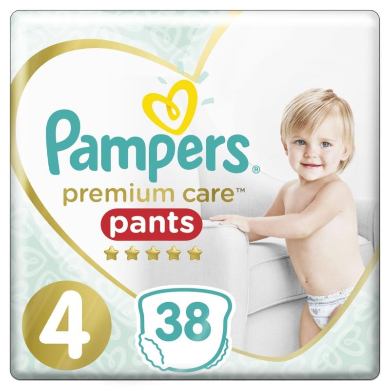 Πάνες Βρακάκι Pampers Premium Care Pants Νο 4 Jumbo Pack 38τμχ (9-15kg)