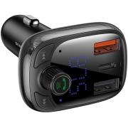 BASEUS T TYPED S-13 WIRELESS MP3/FM-TRANSMITTER CAR KIT + CHARGER PPS QUICK CHARGE BLACK