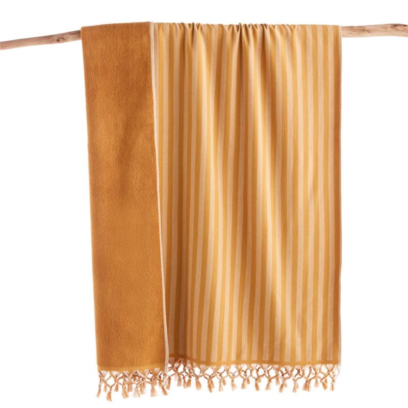 Πετσέτα χαμάμ με μία πετσετέ πλευρά 90x175 cm