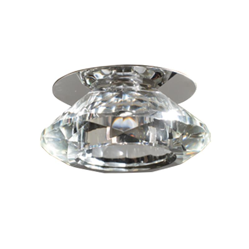ACA Σποτ Χωνευτό Οροφής Στρογγυλο Μεταλλικό/Κρυσταλλο 'Moriα' Χρώμιο G4 9,5X4,5cm SD8016T4G4