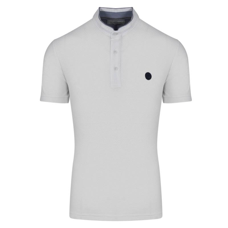 Prince Oliver Premium Polo Εκρού με Μάο Γιακά 100% Cotton (Modern Fit) NEW COLLECTION