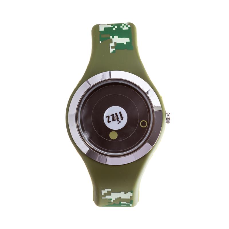 Ρολόι Fizz unisex Πράσινο με μαύρο σιλικόνη ζώνη αδιάβροχο