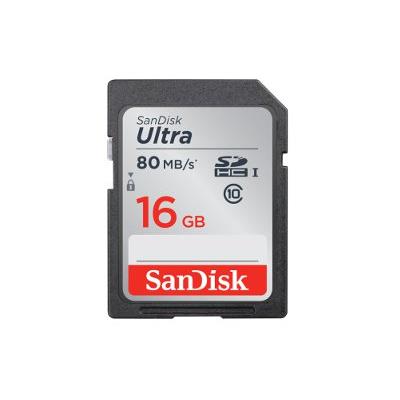 Κάρτα μνήμης SD 16GB Class 10 - SanDisk Ultra 80MB/s SDSDUNC-016G-GN6IN