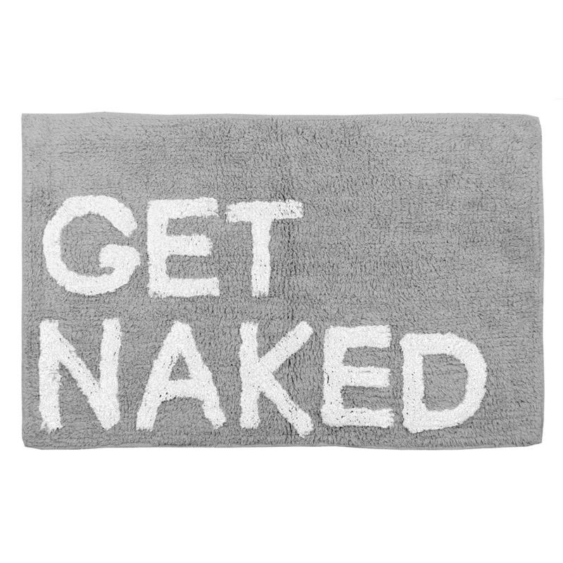 Ταπέτο Μπάνιου Βαμβακερό Γκρι Get Naked Estia 50x80εκ. 02-4309 (Ύφασμα: Βαμβάκι 100%, Χρώμα: Λευκό) - estia - 02-4309