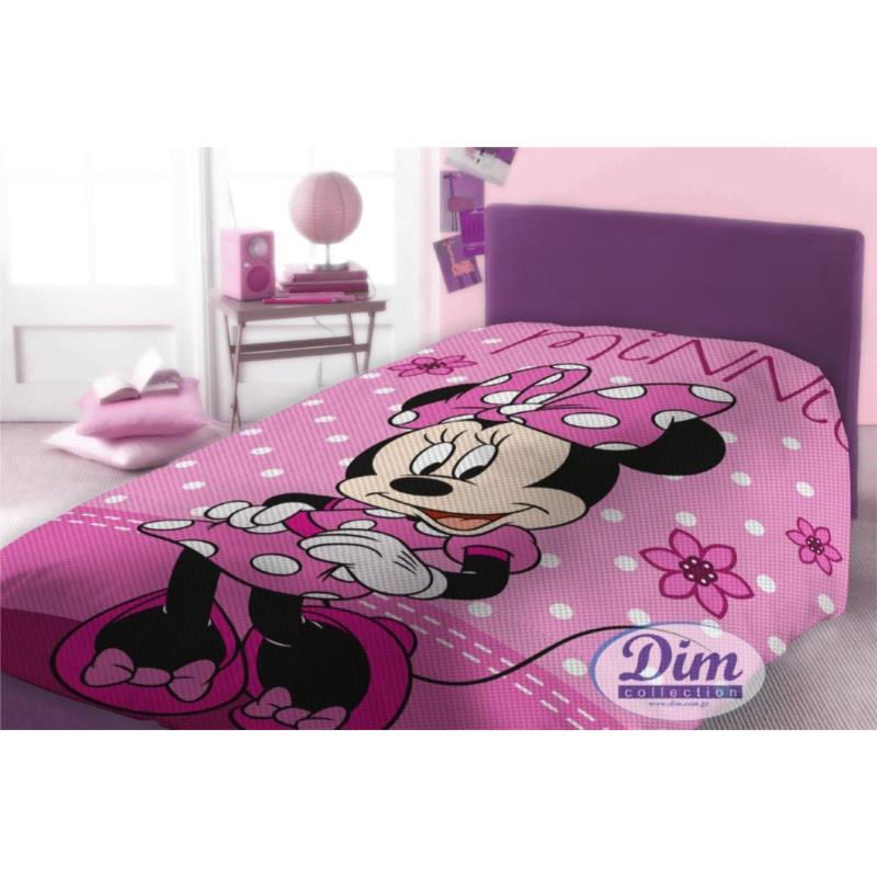 Κουβέρτα Μονή Πικέ 160x240εκ. Minnie 555 Digital Print Disney Dimcol (Ύφασμα: Βαμβάκι 100%, Χρώμα: Ροζ) - Disney - 2120415201155599