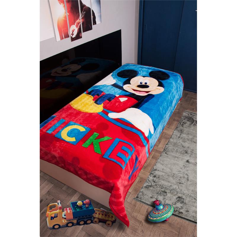 Κουβέρτα Μονή Βελουτέ 160x220εκ. Mickey 561 Disney Dimcol (Ύφασμα: Polyester, Χρώμα: Μπλε) - Disney - 2520225601056199