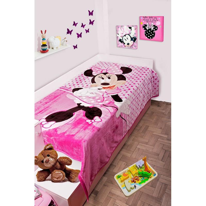 Κουβέρτα Μονή Βελουτέ 160x220εκ. Minnie 551 Disney Dimcol (Ύφασμα: Polyester, Χρώμα: Ροζ) - Disney - 2520225601155199