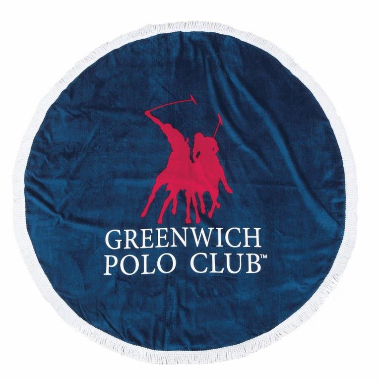 Πετσέτα Θαλάσσης Στρογγυλή Φ160εκ. Essential Polo Club 2824 (Ύφασμα: Βαμβάκι 100%, Χρώμα: Μπλε) - Greenwich Polo Club - 267160002824