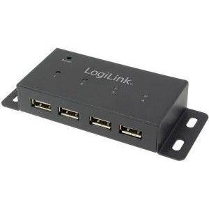 LOGILINK UA0141A USB 2.0 4-PORT HUB WITH POWER SUPPLY FULL METAL HOUSING