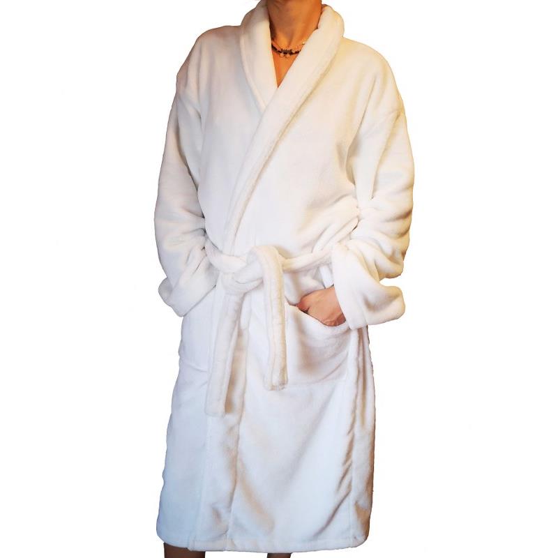 Ρόμπα Fleece Τύπου Smokin White Extra Large (Ύφασμα: Polyester, Χρώμα: Λευκό) - OEM - robe-fleece-2