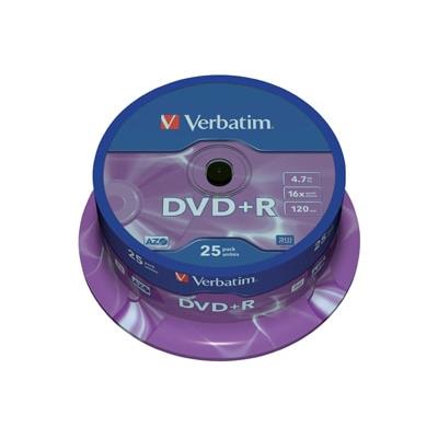 Verbatim DataLifePlus DVD+R 16x - 4,7GB - Spindle 25 τεμ - Μέσο αποθήκευσης