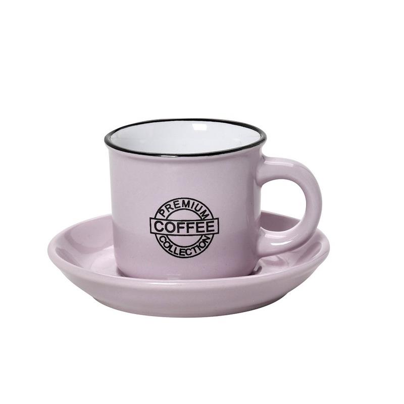 Φλυτζάνι Με Πιατάκι Espresso Stoneware 90ml Ροζ Coffee ESPIEL HUN305K12 (Σετ 12 Τεμάχια) (Χρώμα: Ροζ, Υλικό: Stoneware) - ESPIEL - HUN305K12