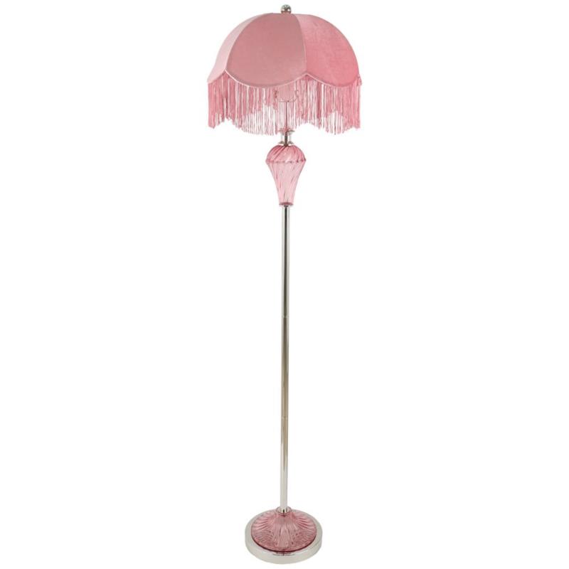Φωτιστικό δαπέδου από γυαλί-βελούδο σε ροζ χρώμα Φ41x165