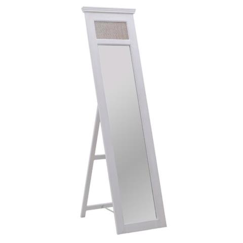 Inart Καθρέπτης Επιδαπέδιος Ξύλινος Εκρού 50X5X186 3-95-147-0014