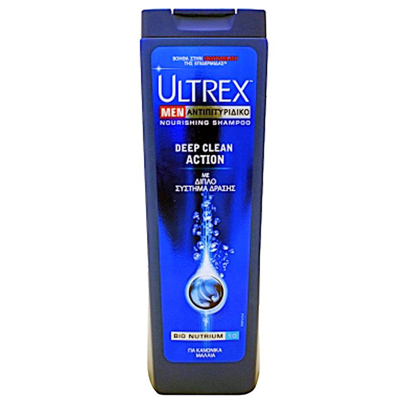 Σαμπουάν ULTREX MEN DEEP CLEAN ACTION Αντιπιτυριδικό Κανονικά Μαλλιά 360ml