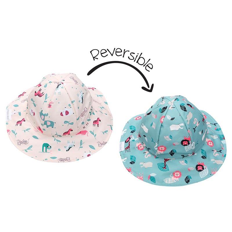 FlapJackKids Καπέλο Διπλής Όψης UPF 50+ Pink Zoo FJKPG524