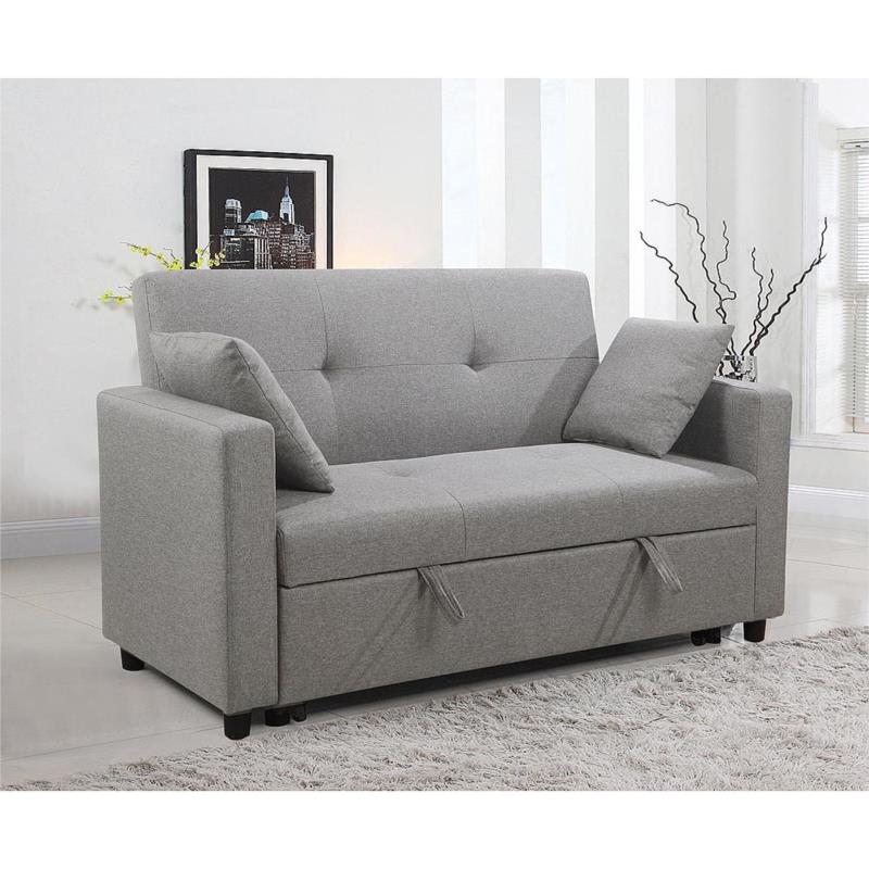 Καναπές Κρεβάτι IMOLA Γκρι Ανοιχτό Ύφασμα 154x100x93cm