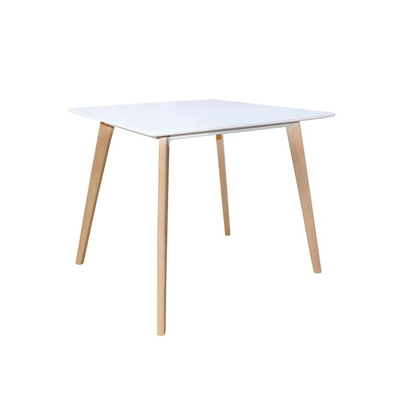 Τραπέζι MDF Φυσικό/Λευκό Ξύλο 80x80 Υ75cm