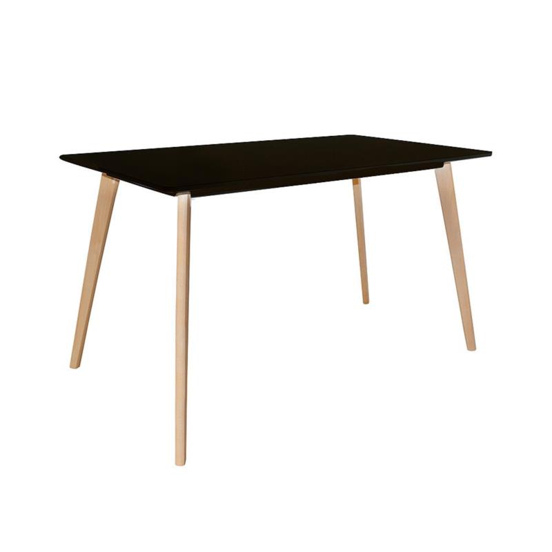 Τραπέζι MDF Φυσικό/Μαύρο Ξύλο 120x70 Υ75cm