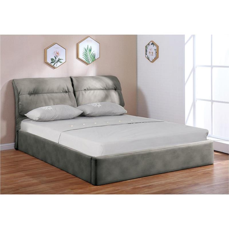 Κρεβάτι Διπλό VALIANT Με Χώρο Αποθήκευσης Σκούρο Γκρι Ύφασμα Nabuk 180x219x102cm (Στρώμα 160x 200)
