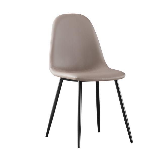 Καρέκλα "CELINA" από μέταλλο/PU σε χρώμα μαύρο/καπουτσίνο 45x54x85