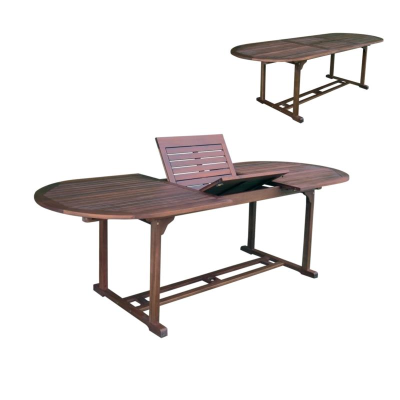 Τραπέζι GARDEN 180+60x90cm Oval Επεκτ.Acacia