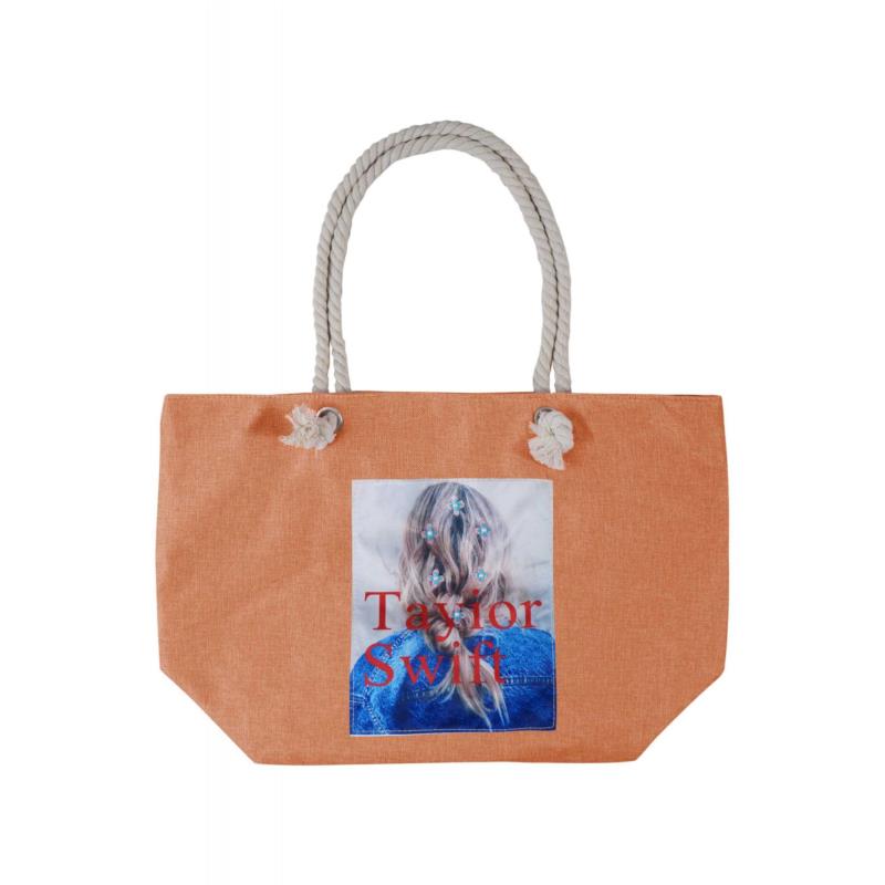 Γυναικεία τσάντα θαλάσσης παραλίας καραβόπανο. Summer Collection. COPPER