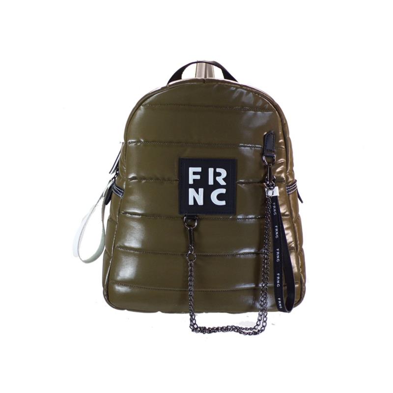 FRNC FRANCESCO Τσάντα Γυναικεία Πλάτης-Backpack 2314 Χακί Καπιτονέ