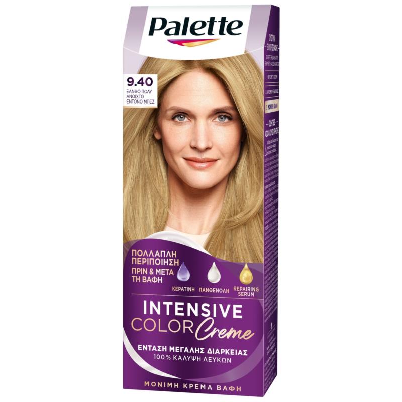 Βαφή Μαλλιών Intensive Color Cream No.9.40 Ξανθό Πολύ Ανοιχτό Έντονο Μπεζ Palette (50ml)