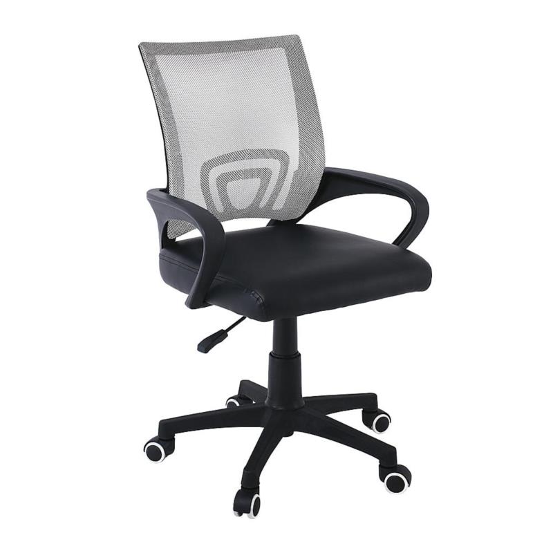 Πολυθρόνα Γραφείου BF2101-P Μαύρο/Γκρι Mesh/PVC/PU 57x53x90/100cm