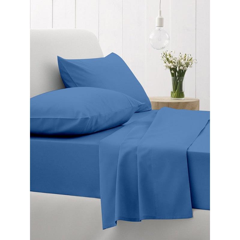 Σεντόνια King Size (Σετ) 260X270 Sunshine Cotton Feelings 104 Blue Χωρίς Λάστιχο (260x270)