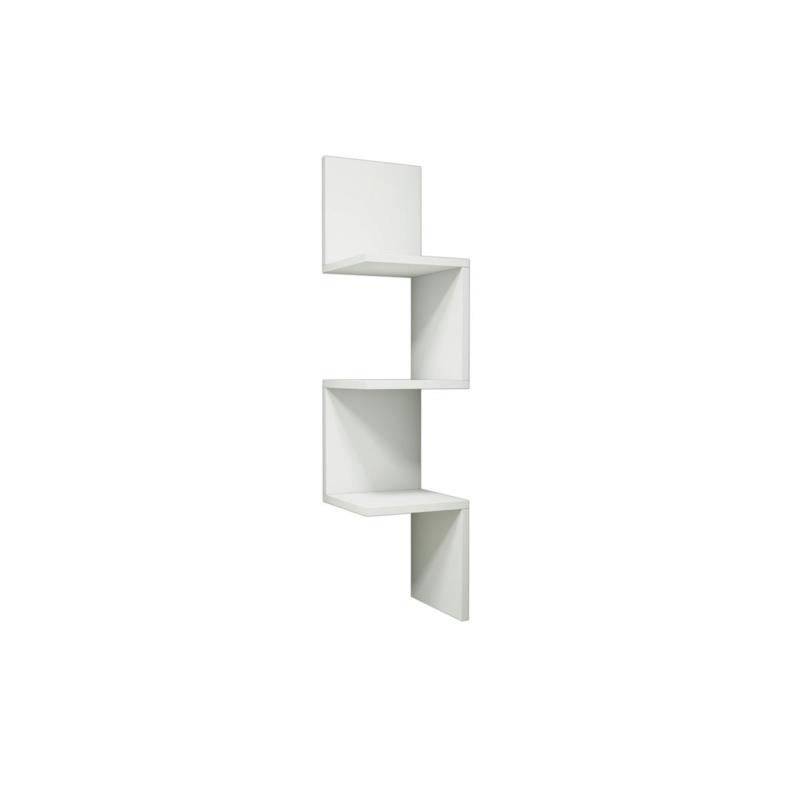 Ραφιέρα γωνιακή τοίχου "INSTA" σε λευκό χρώμα 29x16x106