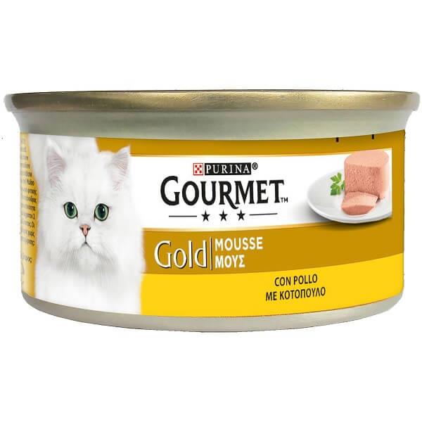 Τροφή Μους για Γάτες με Κοτόπουλο 3+1 Δώρο Gourmet Gold (4Χ85g)