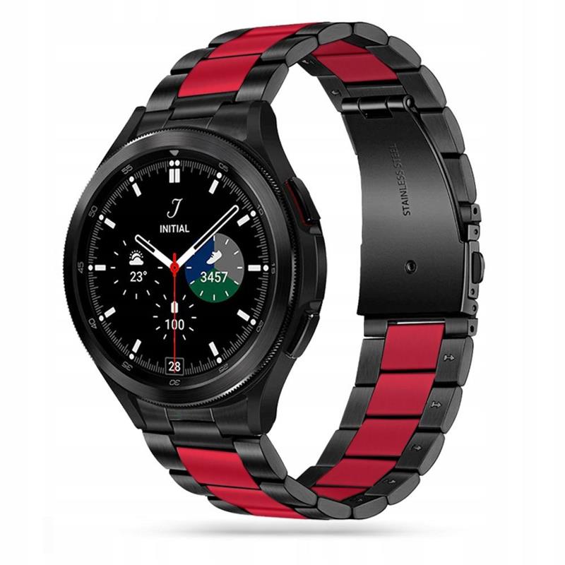 Tech-Protect Stainless λουράκι για Samsung Galaxy Watch 4. Black/Red