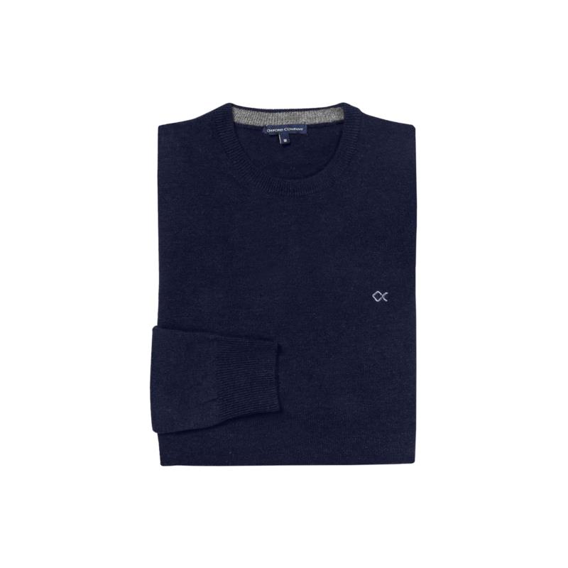 Oxford Company ανδρικό πουλόβερ με κεντημένο λογότυπο Regular fit - X215-MM20.01 - Μπλε Σκούρο
