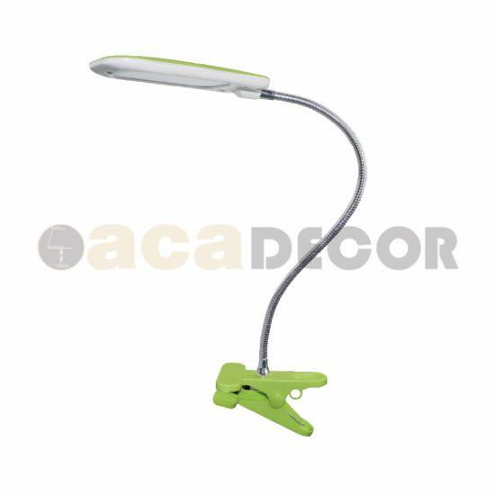 ACA Φωτιστικό Γραφείου LED Πλαστικό Πράσινο με Εύκαμπτο Βραχίονα 7.5x11.5x43.5cm Φυσικό Λευκό 15205LEDGNC