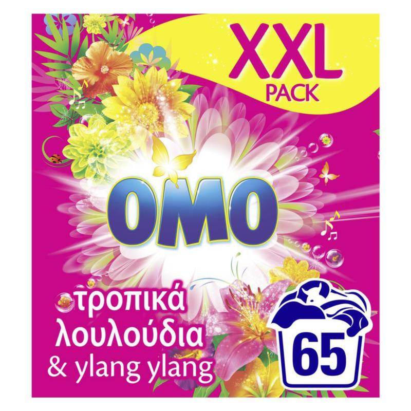 Σκόνη Πλυντηρίου Ρούχων Τροπικά Λουλούδια & Ylang Ylang Omo (65μεζ)