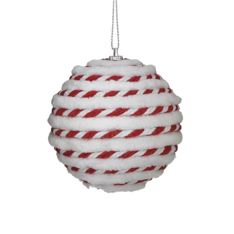 Χριστουγεννιάτικη Μπάλα Σετ 6τμχ Pl Λευκή-Κόκκινη inart 8εκ. 2-70-675-0652 (Υλικό: Πλαστικό, Χρώμα: Λευκό) - inart - 2-70-675-0652