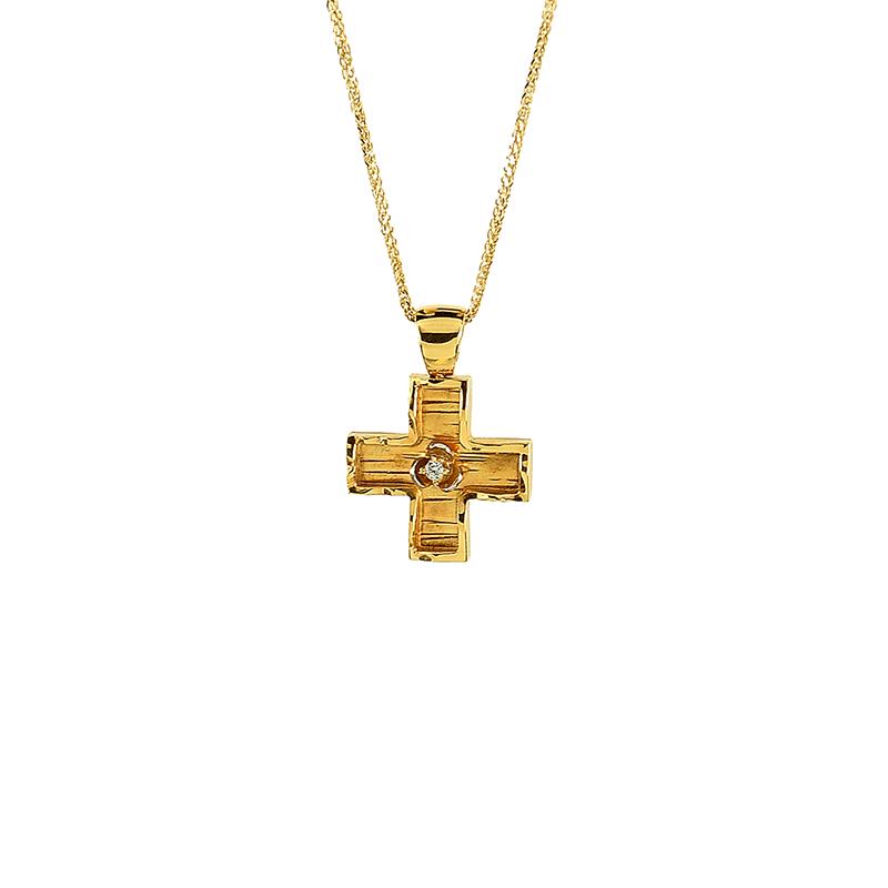 Χρυσός σταυρός Κ14 ΧΣ00021 - Χωρίς Αλυσίδα