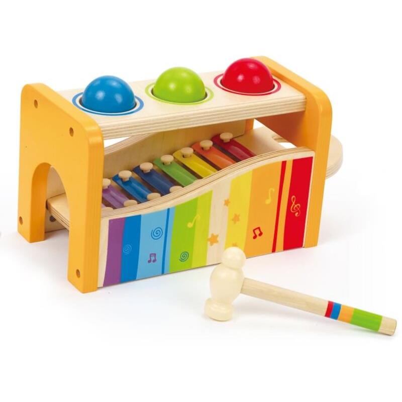Hape Early Melodies Pound & Tap Bench Με Ξυλόφωνο Και Μπάλες (E0305AG53)